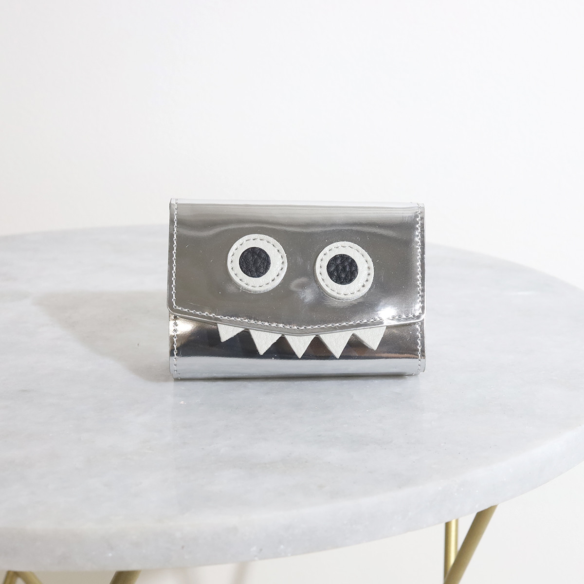 【ミラー箔モンスターミニウォレット/全3色】思わず誰かに見せたくなる/ミニマムで大人カワイイコンパクト三つ折り財布