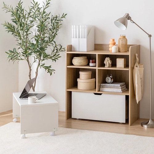 収納ラック　デスク　幅80cm　マルチ収納　デスク付きランドセルラック 幅80cm】マルチ収納・デスク付きランドセルラック 棚・シェルフ