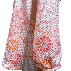 送料無料 着物 リメイク ゆるふわ  正絹 総絞り ゆったりパフスリーブ ブラウス フリー ハンドメイド 3枚目の画像