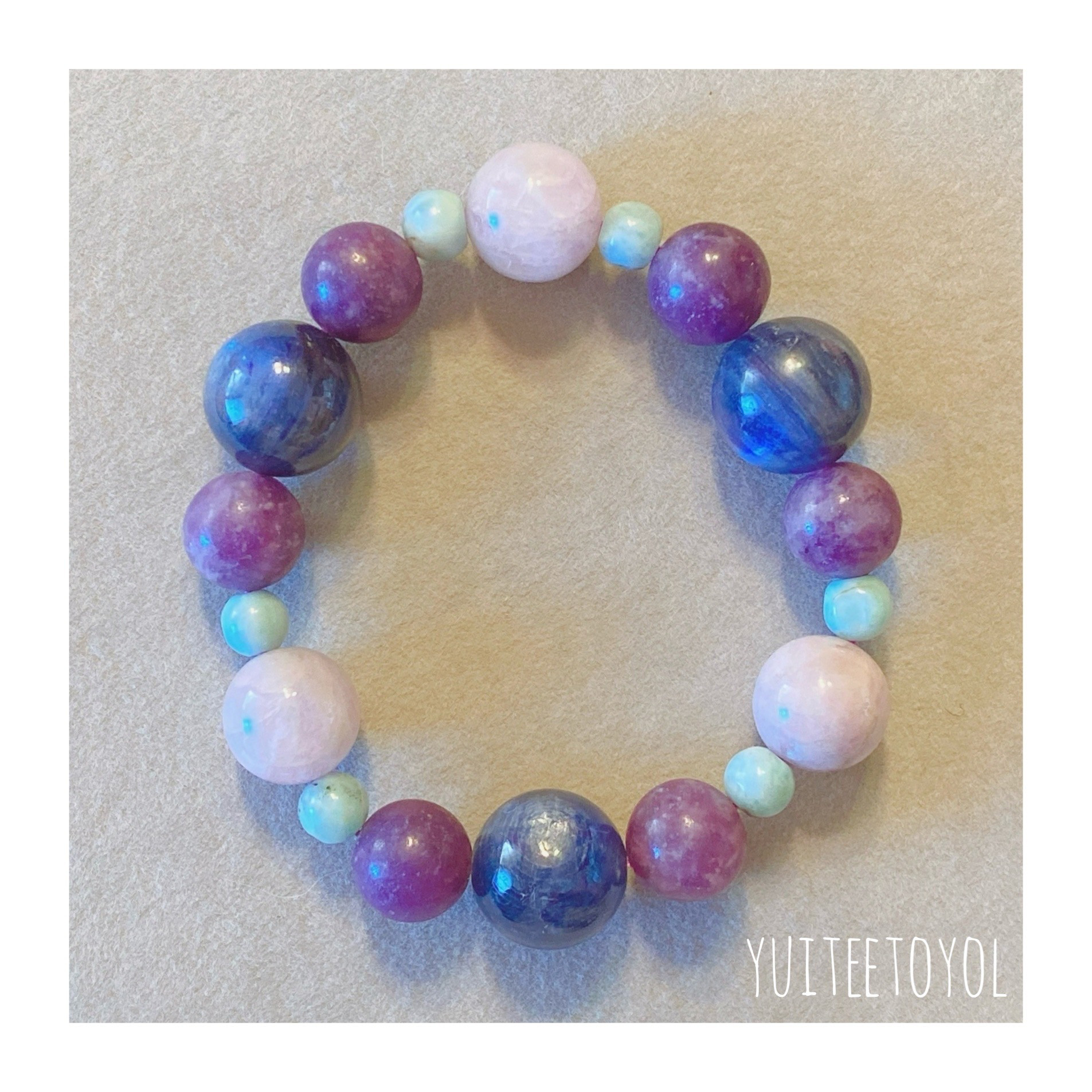 15cm【トラウマからの解放そしてクリアでハッピーな世界へ】クンツァイト・レピドライト・カイヤナイト・ラリマー・ヒーラー