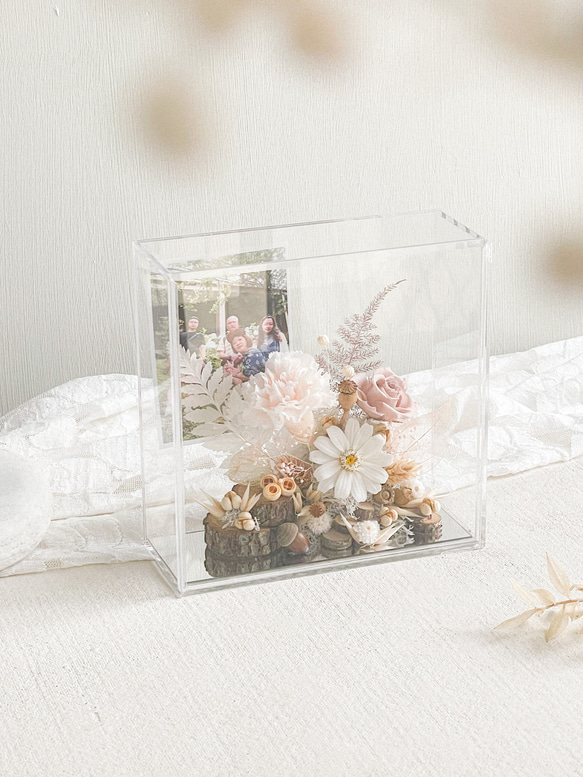 康乃之心II x 不凋康乃馨乾燥花透明花框 第8張的照片