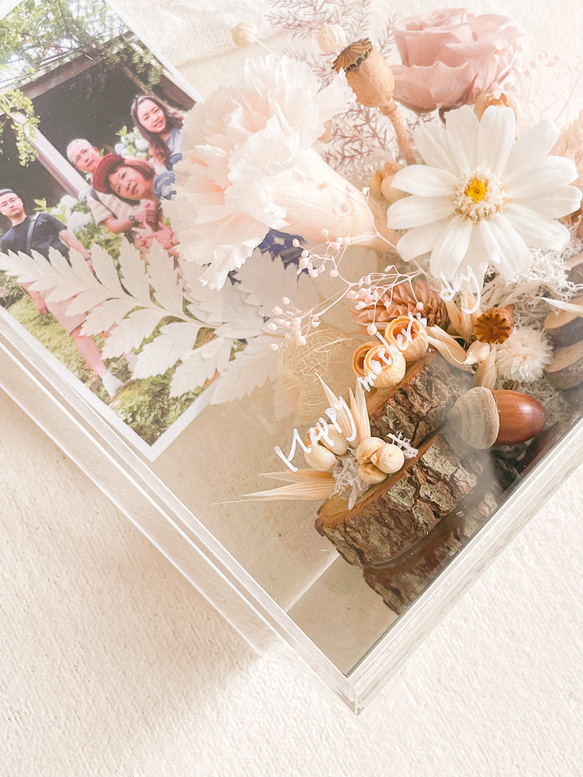 康乃之心II x 不凋康乃馨乾燥花透明花框 第9張的照片