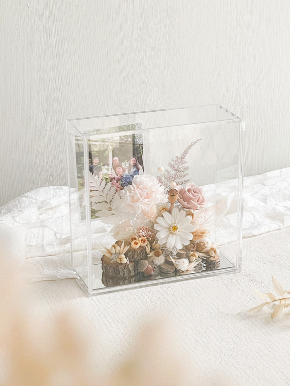 康乃之心II x 不凋康乃馨乾燥花透明花框 第1張的照片