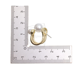 ERG-2674-G [1set] 珍珠圓柱耳環 第5張的照片