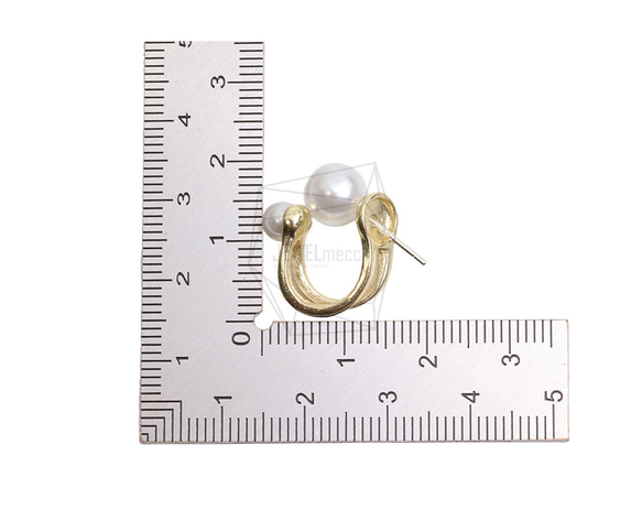 ERG-2674-G [1set] 珍珠圓柱耳環 第5張的照片