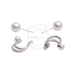 ERG-2674-R【1set】パール.ピアス/Pearl Round Post Earrings 3枚目の画像
