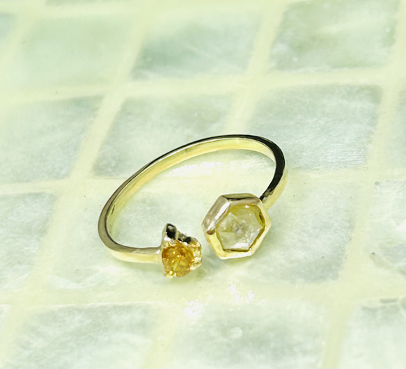 ダイヤモンドリング K14 山崎】K14 エメラルド ダイヤモンド リング