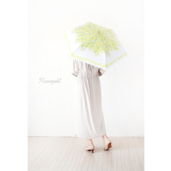 [折疊傘] Mimosa [UV 防護 99.9% 以上] [晴天雨天均可使用] [輕便] [盛開的雨傘] [Hanayuki 第2張的照片