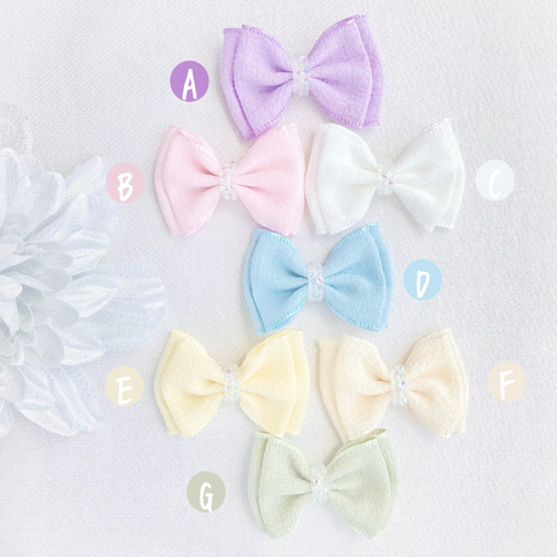 ♥オーロラ シフォンリボンꕤ全7色♥【ベビー キッズ ヘアクリップ