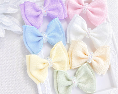 新作♡新色追加*選べるベビーリボンヘアゴム&ヘアクリップ*ハンドメイド 新作♡新色追加*選べるベビーリボンヘアゴム&ヘアクリップ*ハンドメイド