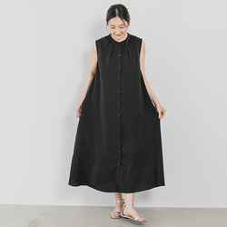 【全３色】接触冷感 前開き ノースリーブ Aライン ワンピース 24155 18枚目の画像