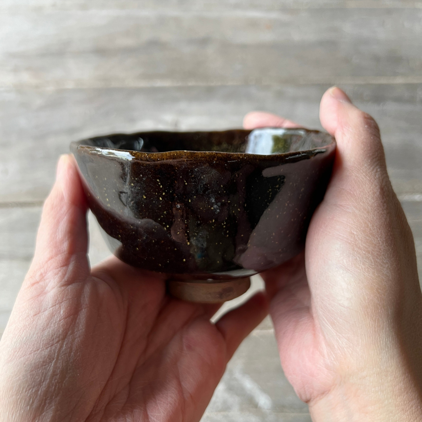 飴色釉 抹茶茶碗　注連縄 飴色釉 抹茶茶碗注連縄