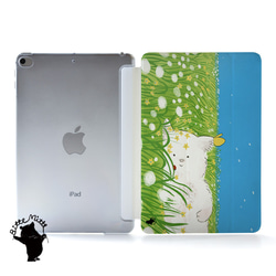 iPad ケース カバー iPad 第10世代 第9世代 シロクマ お花 かわいい 1枚目の画像