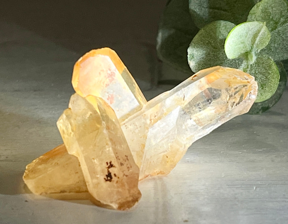 グラウンディング　レシーバー✨　タンジェリンクォーツ　原石　クラスター　蜜柑水晶 