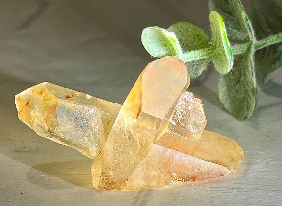 グラウンディング　レシーバー✨　タンジェリンクォーツ　原石　クラスター　蜜柑水晶 