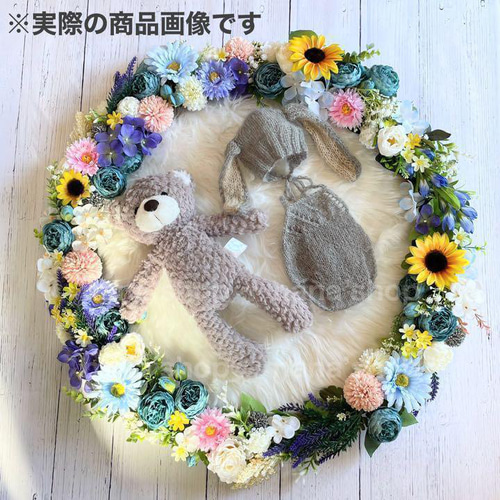 カスタムドール 花柄ワンピースと ウサギ耳付き帽子付き（jam