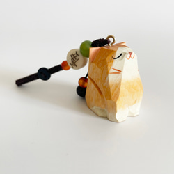 手工木作鑰匙圈-木雕橘貓汽車書包挂件飾品 第8張的照片