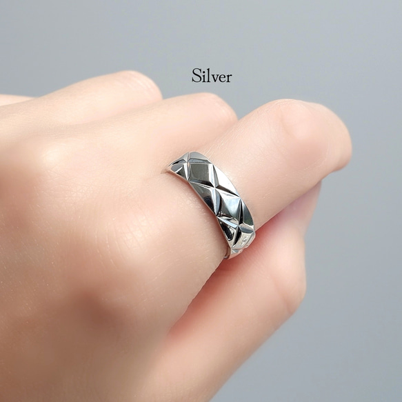 キルティング リング 6mm｜サージカルステンレス つけっぱなし キルト 大ぶり 秋冬新作2025 5枚目の画像