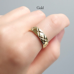 キルティング リング 6mm｜サージカルステンレス つけっぱなし キルト 大ぶり 秋冬新作2025 4枚目の画像