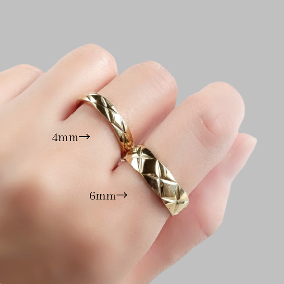 キルティング リング 6mm｜サージカルステンレス つけっぱなし キルト 大ぶり 秋冬新作2025 13枚目の画像
