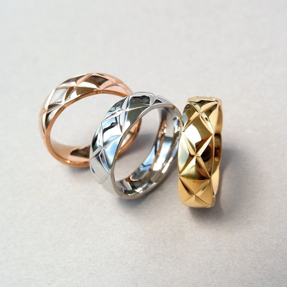 キルティング リング 6mm｜サージカルステンレス つけっぱなし キルト 大ぶり 秋冬新作2025 2枚目の画像