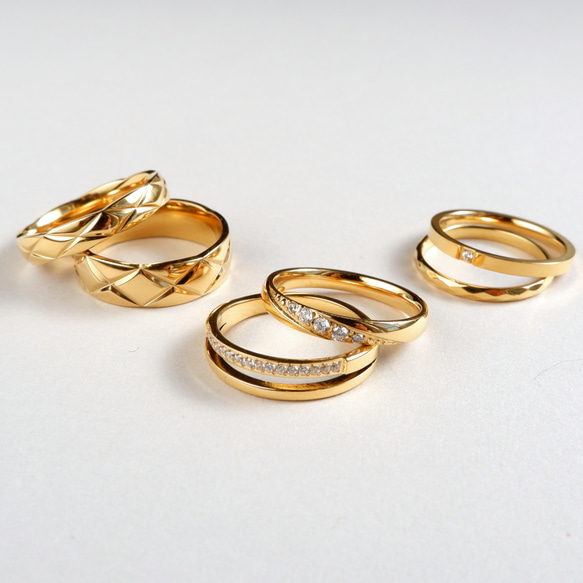 キルティング リング 6mm｜サージカルステンレス つけっぱなし キルト 大ぶり 秋冬新作2025 10枚目の画像