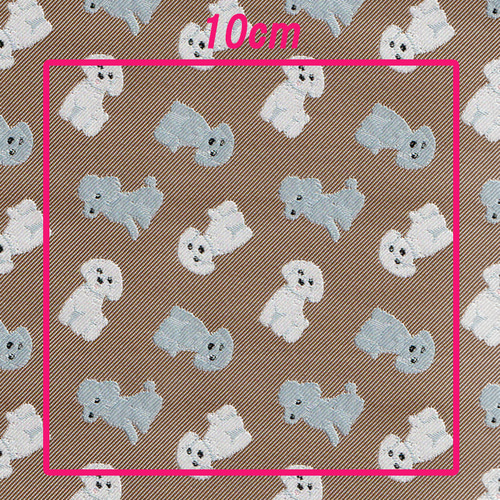 生地】ジャカード織 トイプードル(成犬)柄・ポリエステル100％撥水加工