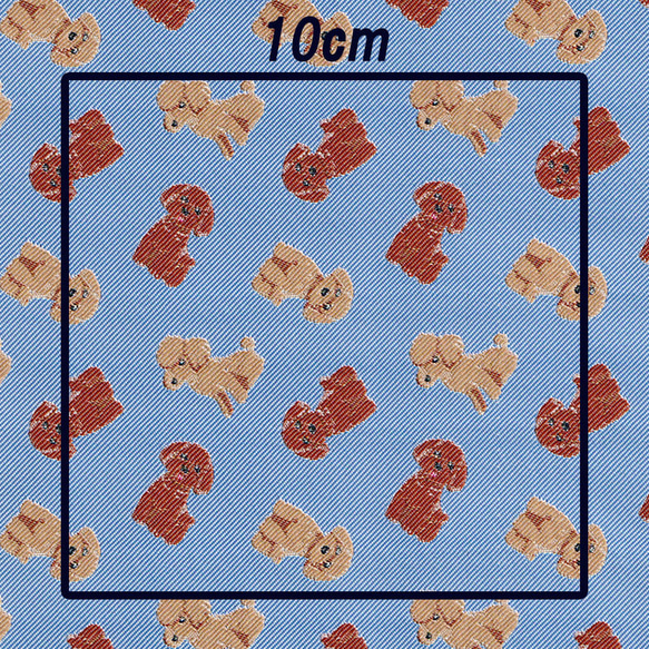 生地】ジャカード織 トイプードル(成犬)柄・ポリエステル100％撥水加工