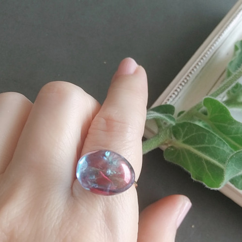 空の雫 アクアオーラ＊リング 虹入り 14kgf 指輪 天然石 指輪  