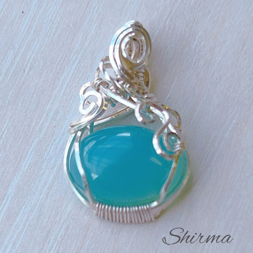 シーブルーカルセドニーペンダントトップ（シルバー） ペンダント  