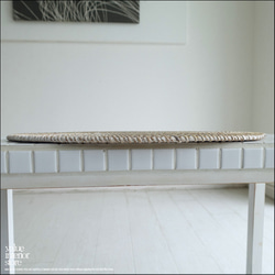 ラタンランチョンマットDAEN/WW 手編みマット 敷物 テーブルウェア 楕円 籐 キッチン雑貨 ナチュラルホワイト 3枚目の画像