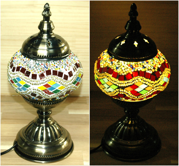 トルコのモザイク テーブルランプ (8) スタンドライト・テーブルランプ  