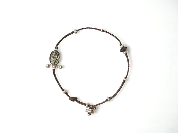 -Tormarline quartz・Smoky quartz- code bracelet 1枚目の画像