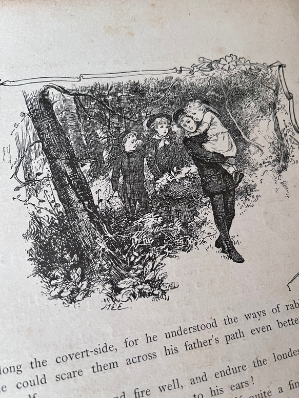 英国で出会った♪ アンティーク プリント 1891年 アーネスト・二スター 絵本の一頁 森の中のこどもたち 7枚目の画像