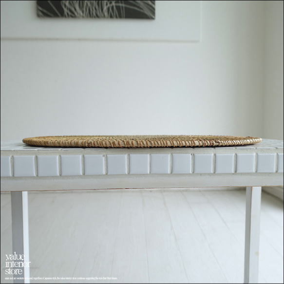 ラタンランチョンマットDAEN/N 手編みマット 敷物 テーブルウェア 籐 キッチン雑貨 ナチュラル ハンドメイド 自然 3枚目の画像