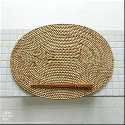 ラタンランチョンマットDAEN/N 手編みマット 敷物 テーブルウェア 籐 キッチン雑貨 ナチュラル ハンドメイド 自然 5枚目の画像