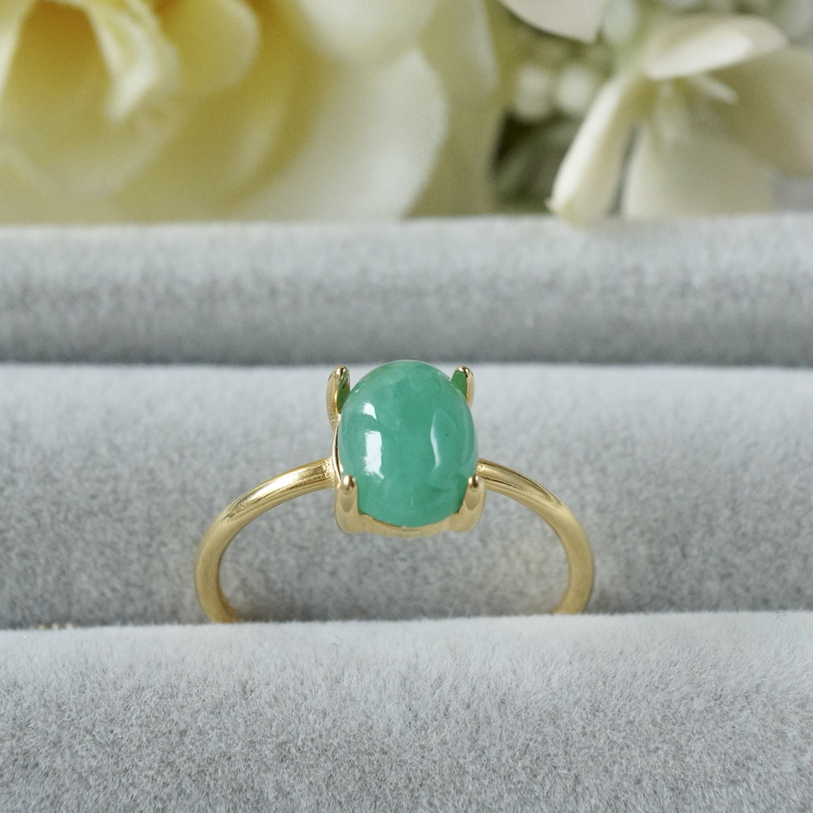 【受注制作】5月誕生石　エメラルド　リング　7号〜フリーサイズ/7号/9号/11号/13号/15号　8x6mm