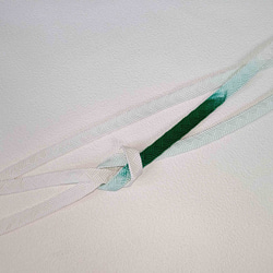 帯締め　緑と白の青海波 1枚目の画像