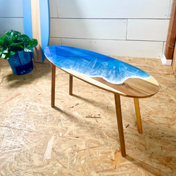 Ocean art  サーフボード型 サイドテーブル 2枚目の画像