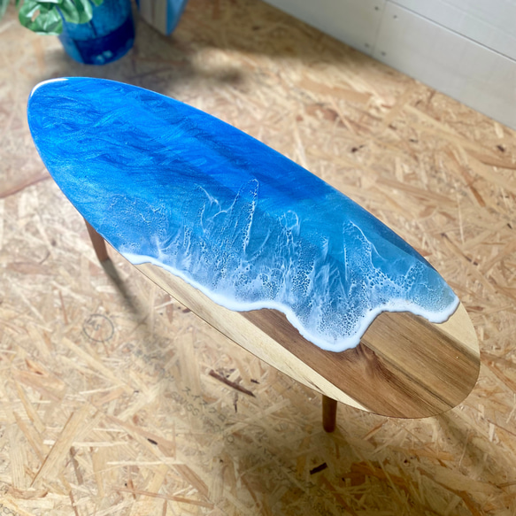 Ocean art  サーフボード型 サイドテーブル 3枚目の画像