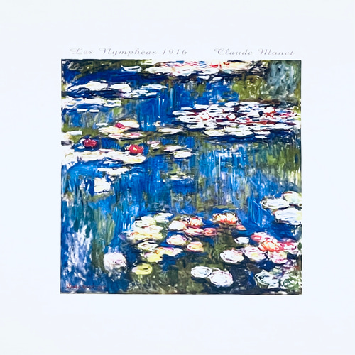 モネ 睡蓮（国立西洋美術館バージョン）綿5.6オンスTシャツ 白 SML有 T