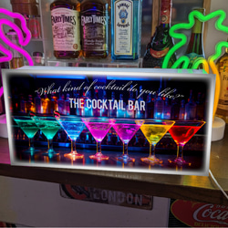 BAR カクテル バー CAFE パブ スナック 酒 宅飲み 店舗 自宅 壁掛け 照明 看板 置物 雑貨 ライトBOX 2枚目の画像