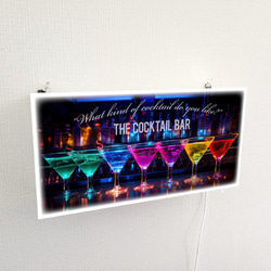 BAR カクテル バー CAFE パブ スナック 酒 宅飲み 店舗 自宅 壁掛け 照明 看板 置物 雑貨 ライトBOX 4枚目の画像
