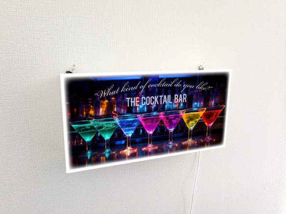 BAR カクテル バー CAFE パブ スナック 酒 宅飲み 店舗 自宅 壁掛け 照明 看板 置物 雑貨 ライトBOX 4枚目の画像