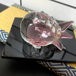クリスタルの金魚　夏のガラス置物　スワロフスキー付　福ぷく金魚　可愛い　 7枚目の画像