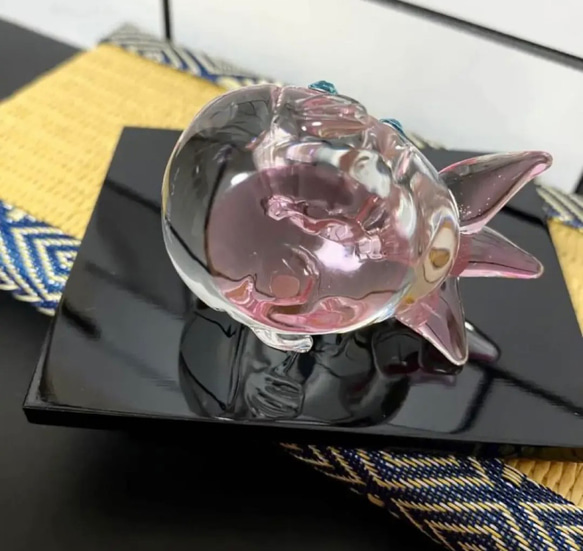 クリスタルの金魚　夏のガラス置物　スワロフスキー付　福ぷく金魚　可愛い　 7枚目の画像