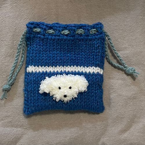 ふわふわ白い犬の巾着ポーチ 犬 ポーチ ポーチ naminami 通販 17677864  