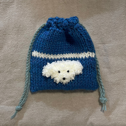 ふわふわ白い犬の巾着ポーチ 犬 ポーチ ポーチ naminami 通販 17677864  