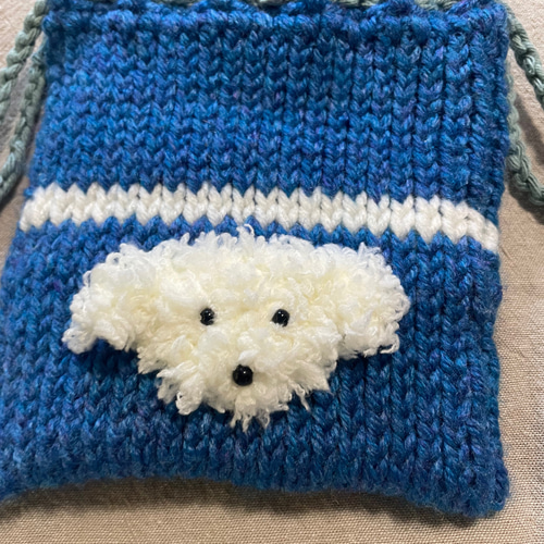 ふわふわ白い犬の巾着ポーチ 犬 ポーチ ポーチ naminami 通販 17677864  