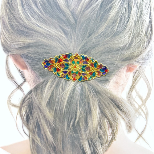 ポニーフック・ヘアクリップ・ブローチ・帯留から選べる】ステンド